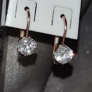 Vintage Hinged Pierced Crystal Earrings